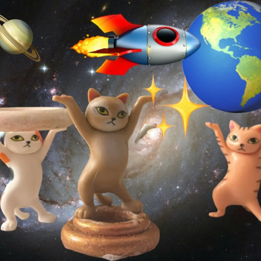 Set of FIVE FELINE FIGURES!